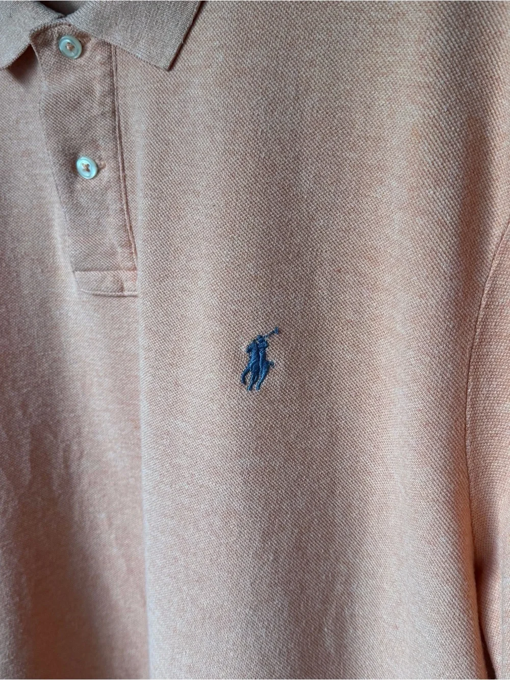 Polo Ralph Lauren Classic Fit Polo Shirt Size Men’s XL Peach Color Blue Pony